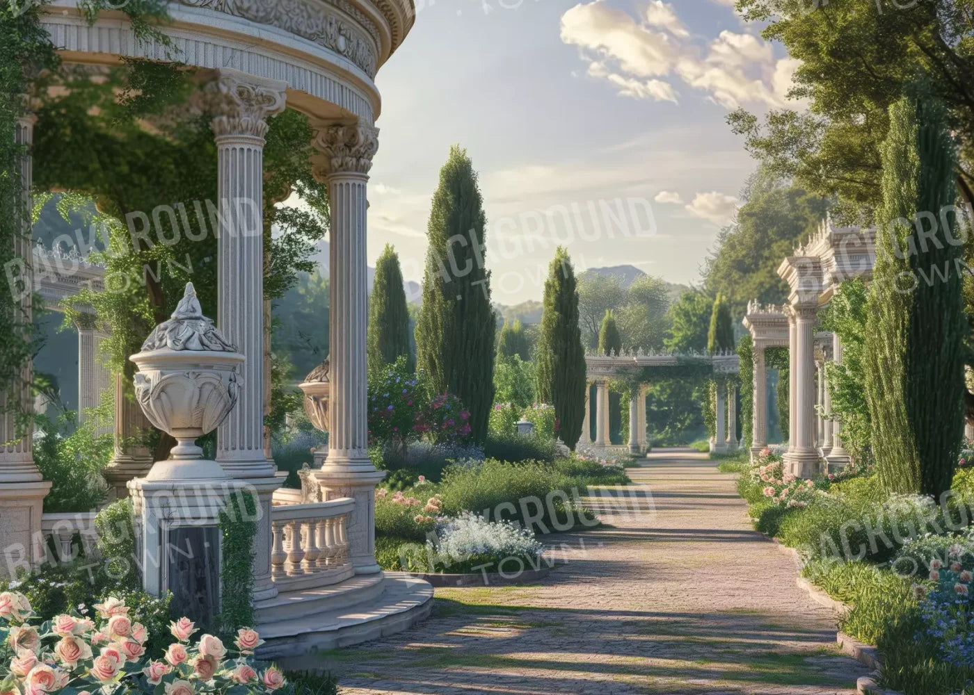 French Garden 7’X5’ Ultracloth (84 X 60 Inch) Backdrop