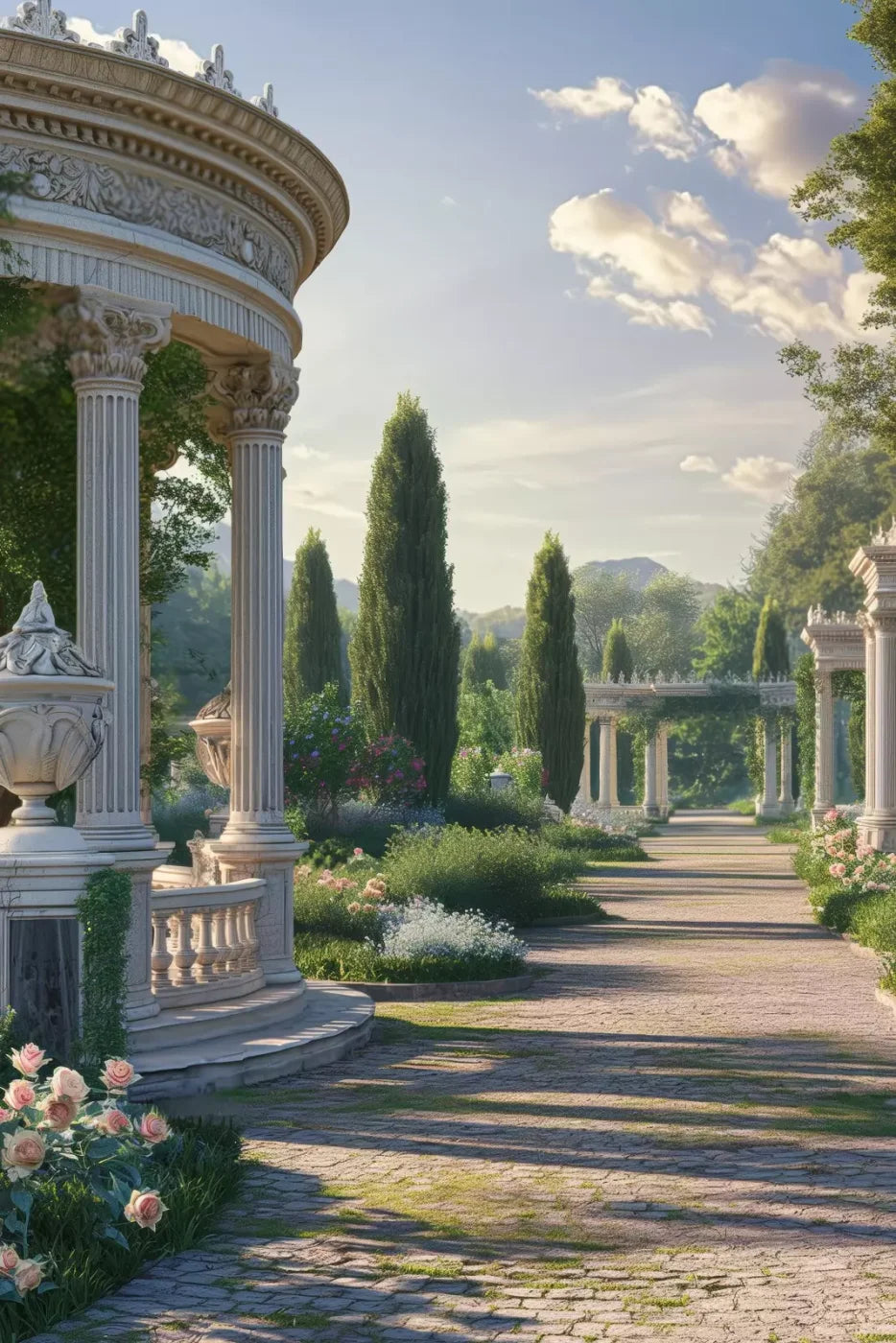 French Garden 8’X12’ Ultracloth (96 X 144 Inch) Backdrop