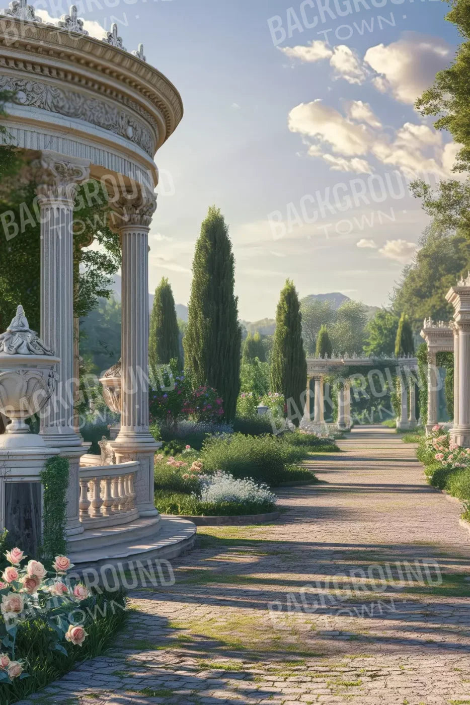 French Garden 8’X12’ Ultracloth (96 X 144 Inch) Backdrop