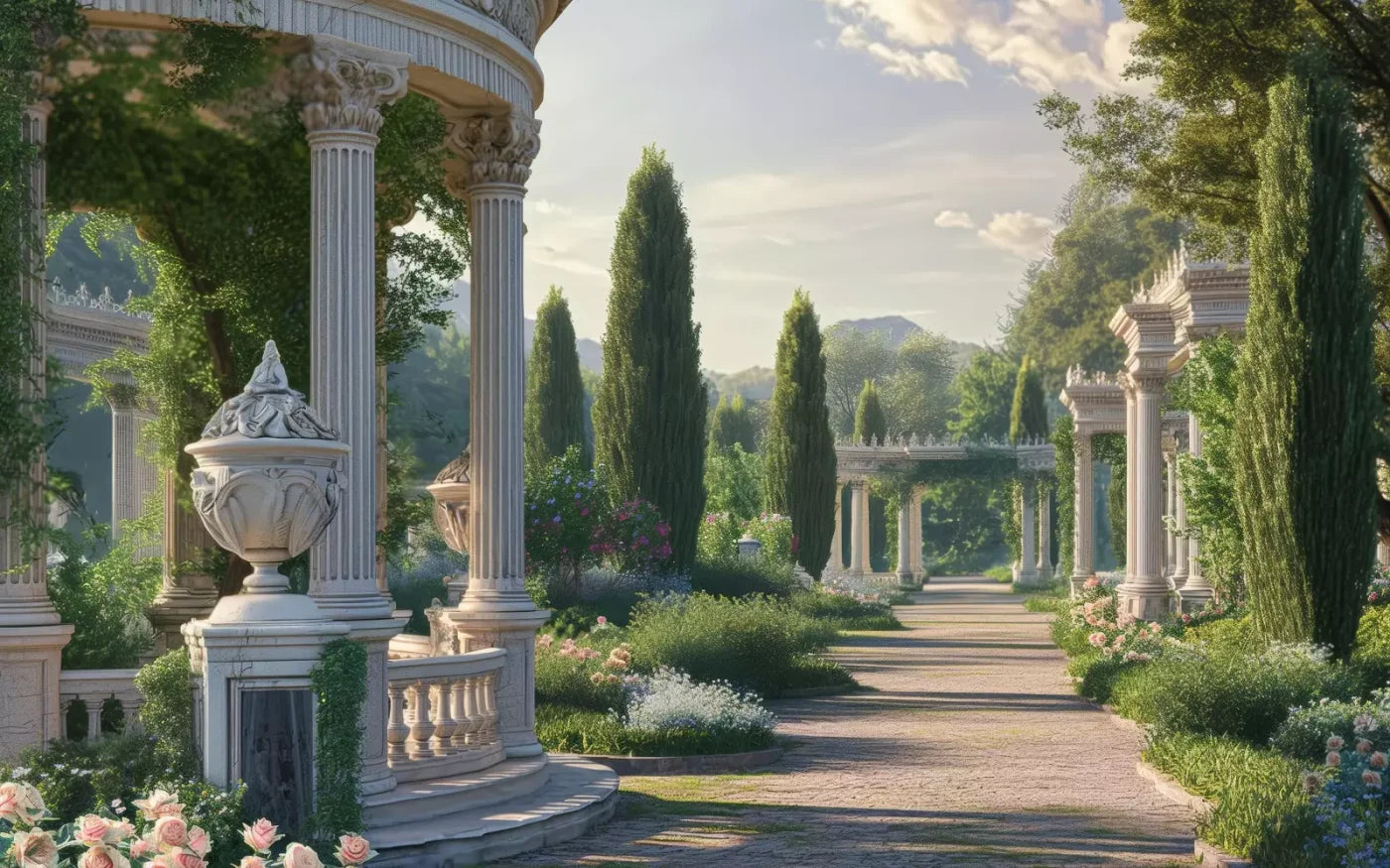 French Garden 8’X5’ Ultracloth (96 X 60 Inch) Backdrop