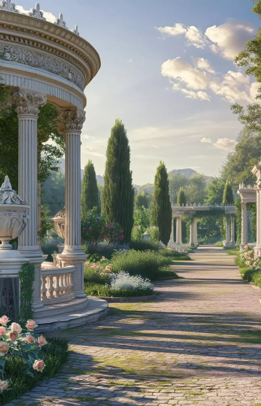 French Garden 9’X14’ Ultracloth (108 X 168 Inch) Backdrop