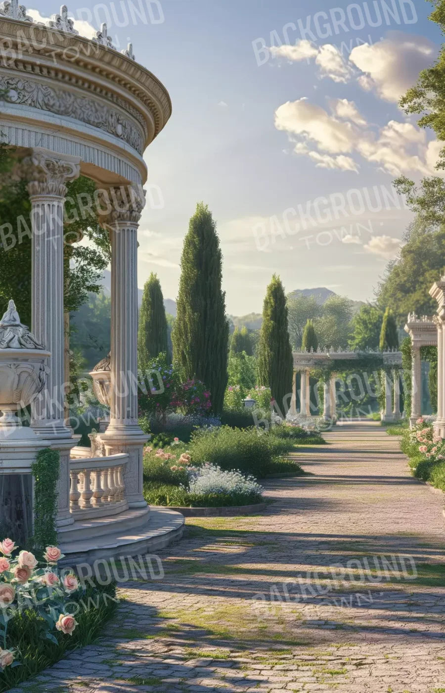 French Garden 9’X14’ Ultracloth (108 X 168 Inch) Backdrop