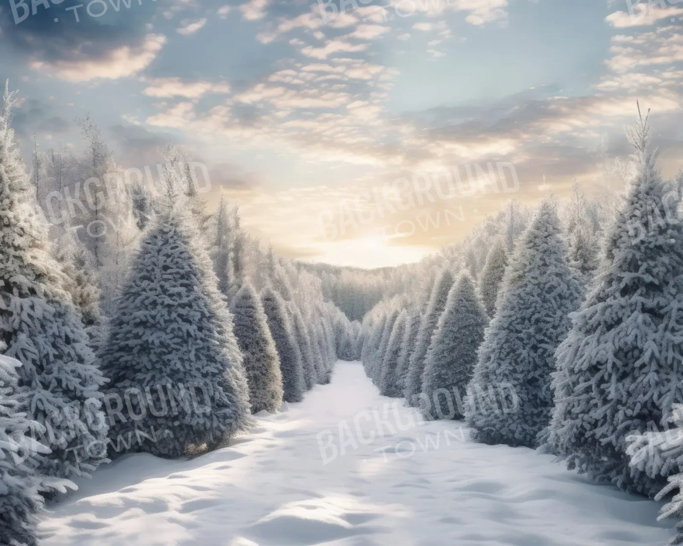 Frosty Forest 10’x8’ Fleece (120 x 96 inch) Backdrop