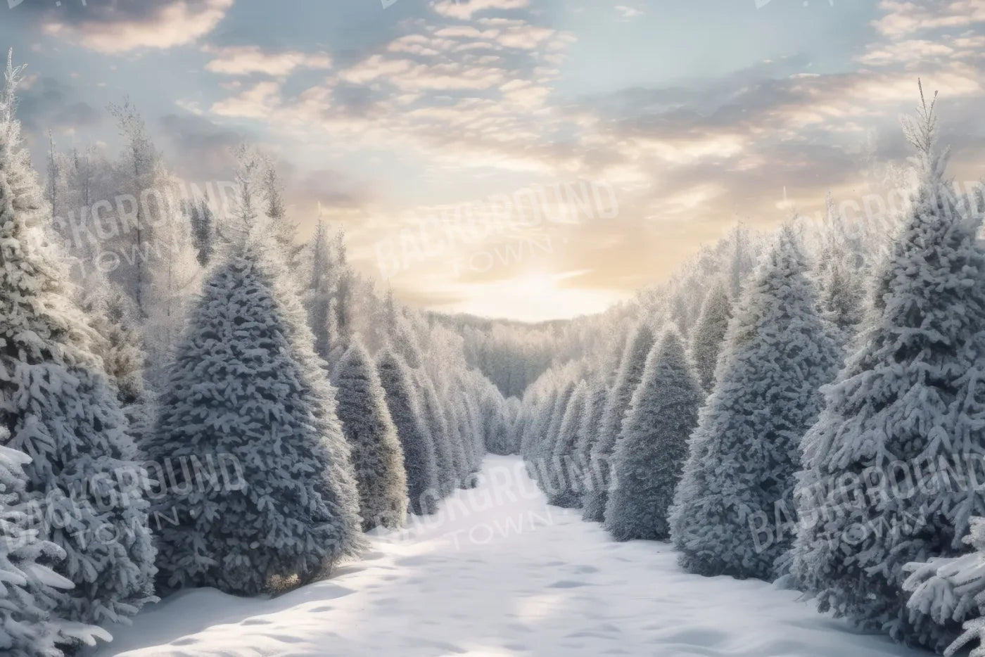 Frosty Forest 12’x8’ UltraCloth (144 x 96 inch) Backdrop
