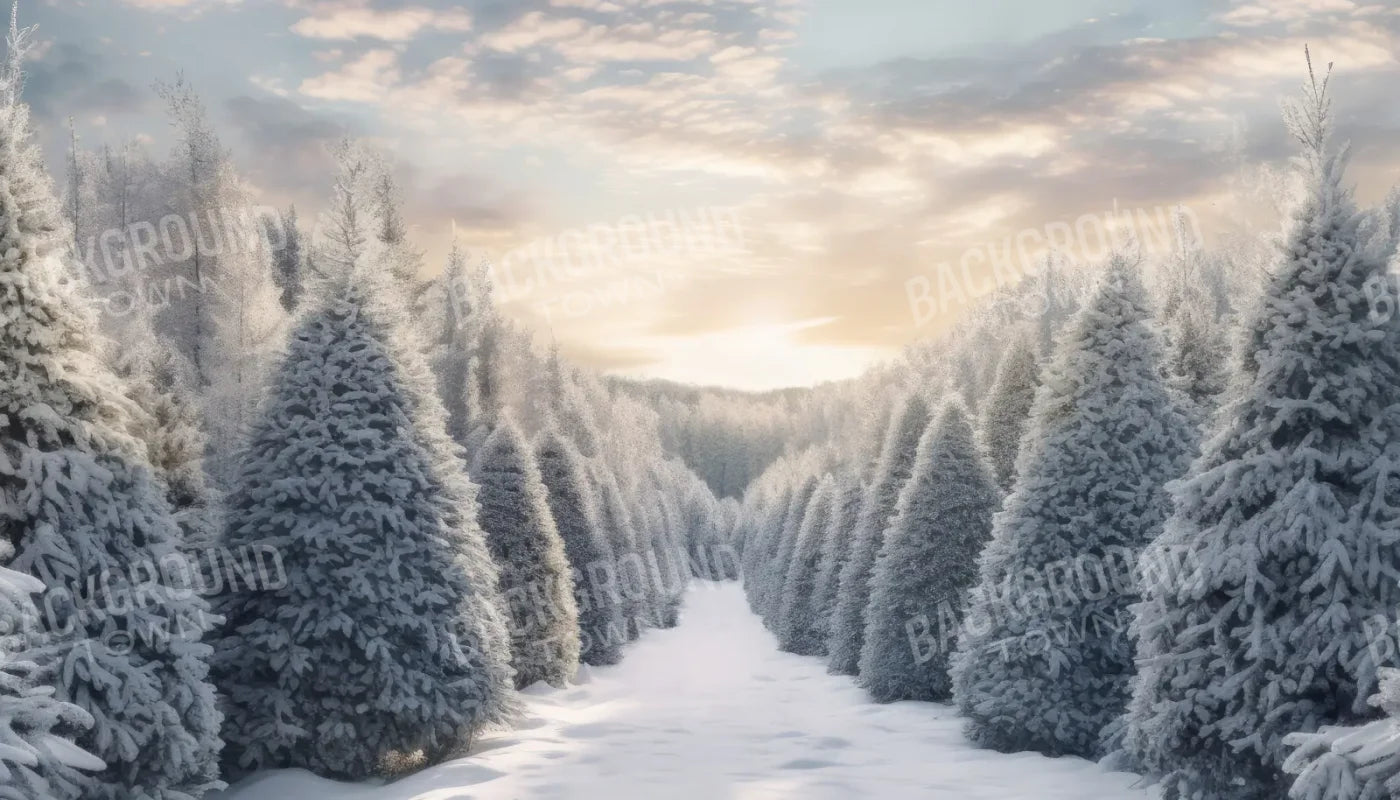 Frosty Forest 14’x8’ UltraCloth (168 x 96 inch) Backdrop