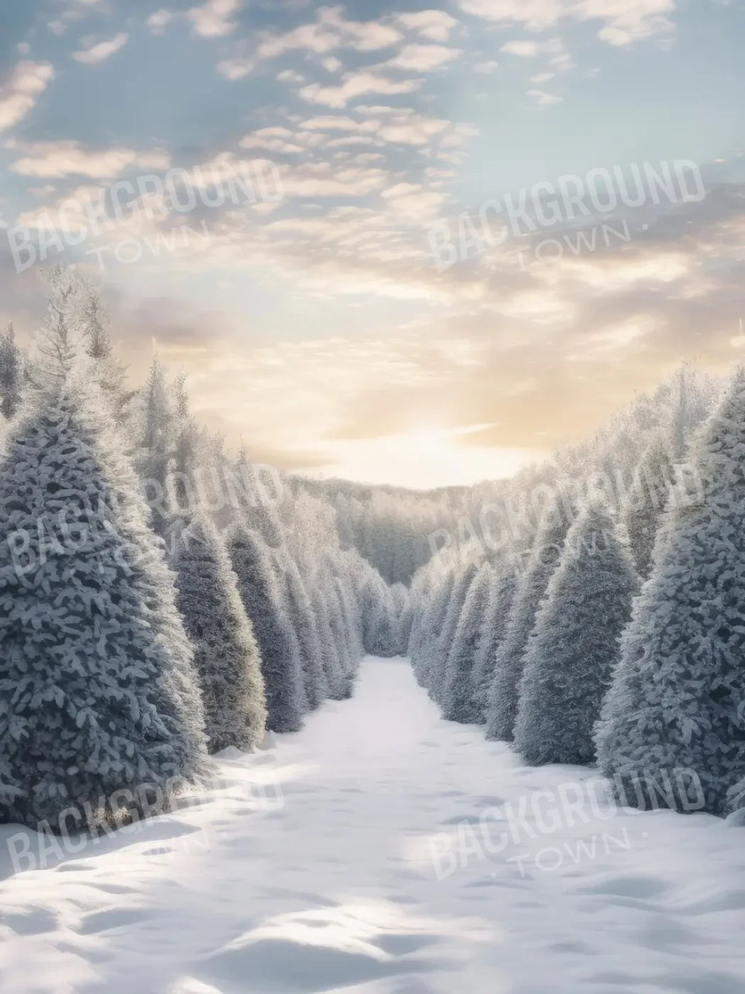 Frosty Forest 6’x8’ Fleece (72 x 96 inch) Backdrop