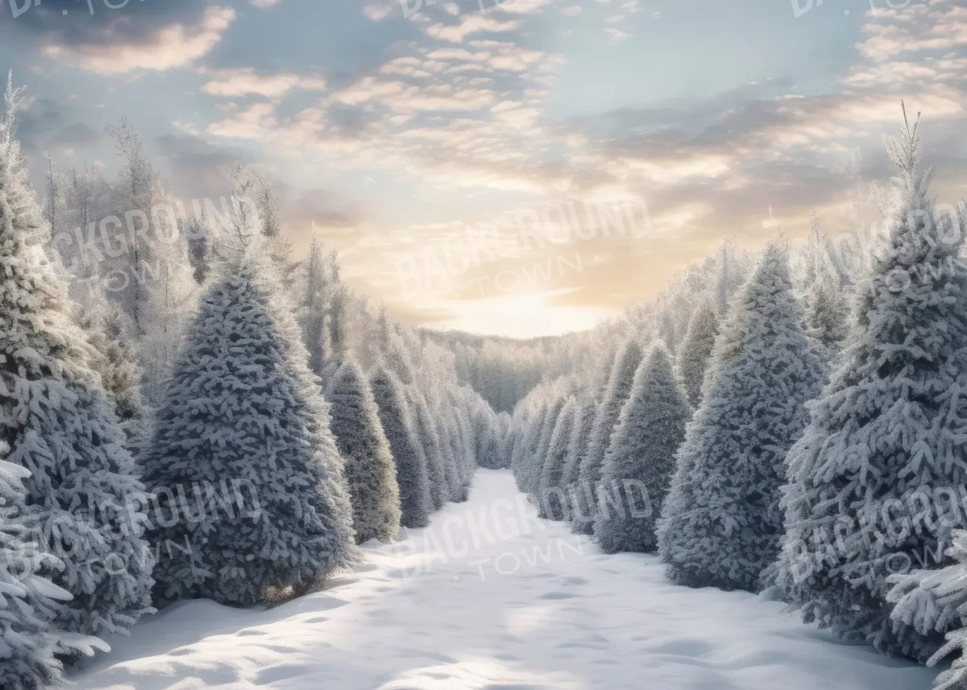 Frosty Forest 7’x5’ UltraCloth (84 x 60 inch) Backdrop