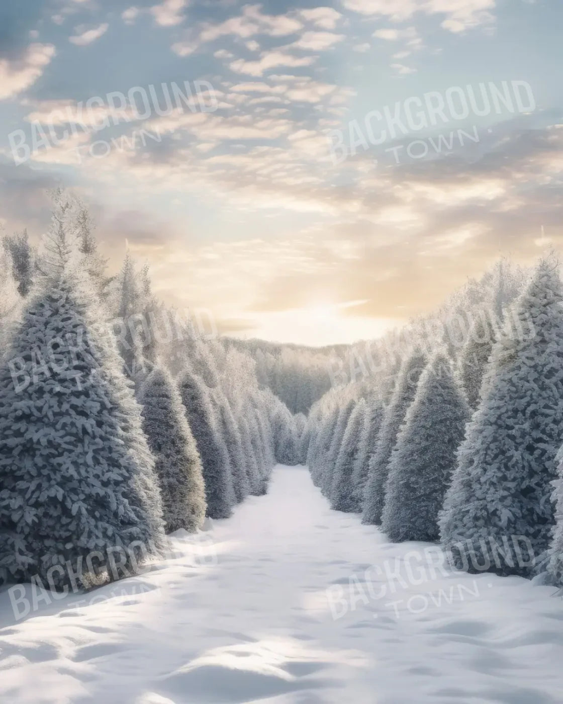 Frosty Forest 8’x10’ Fleece (96 x 120 inch) Backdrop