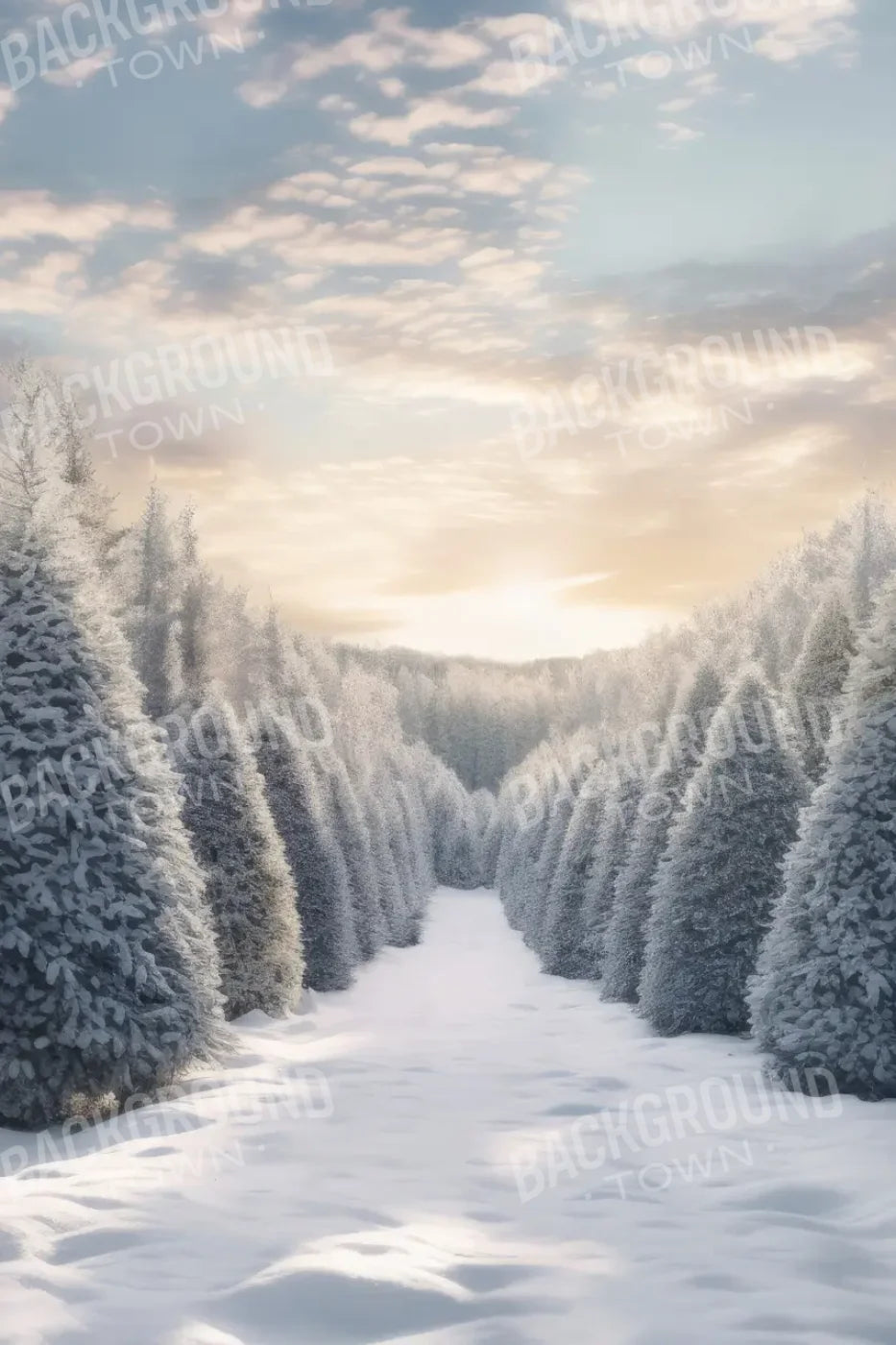 Frosty Forest 8’x12’ UltraCloth (96 x 144 inch) Backdrop