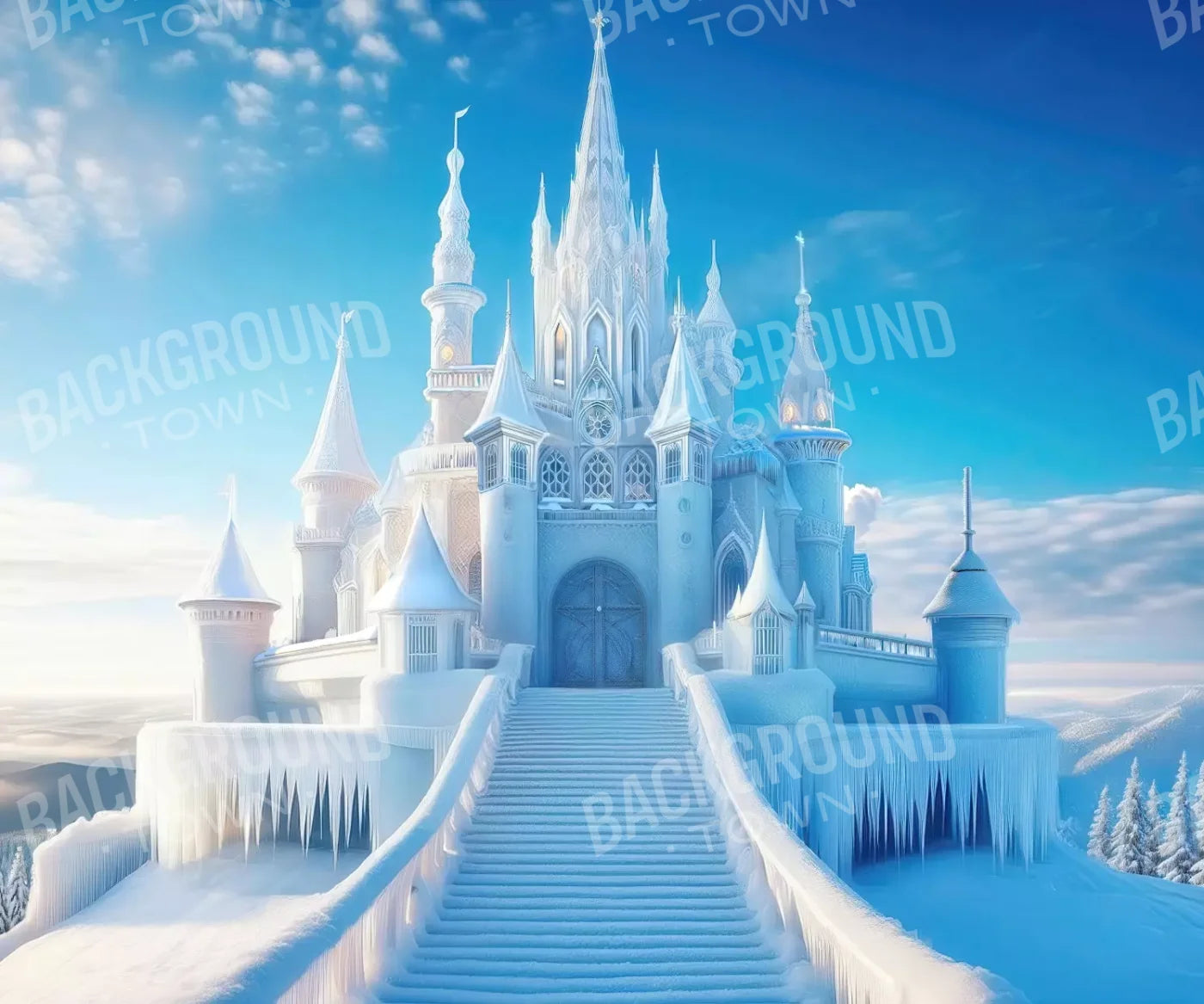 Frozen Castle 12’x10’ UltraCloth (144 x 120 inch) Backdrop