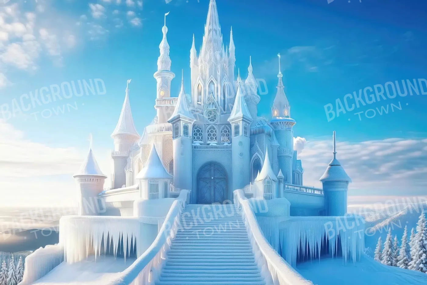 Frozen Castle 12’x8’ UltraCloth (144 x 96 inch) Backdrop