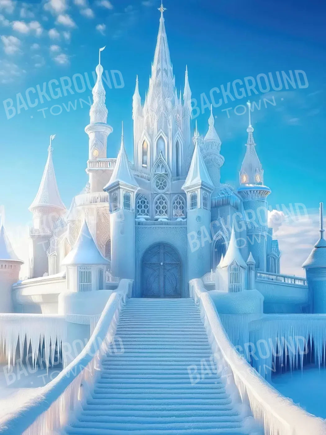 Frozen Castle 6’x8’ Fleece (72 x 96 inch) Backdrop