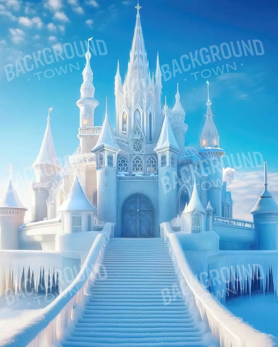 Frozen Castle 8’x10’ Fleece (96 x 120 inch) Backdrop