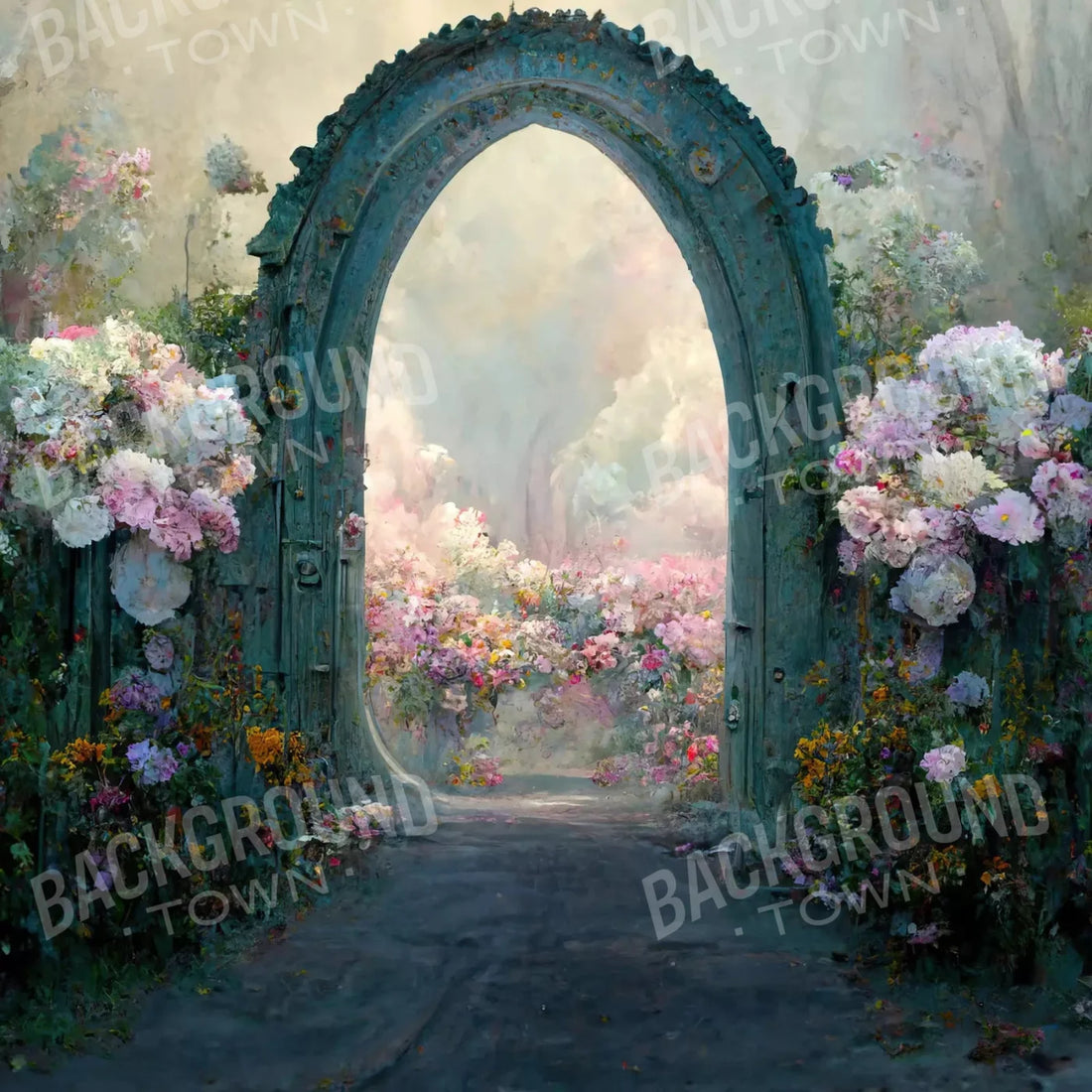 Gray Floral Backdrop for Photography