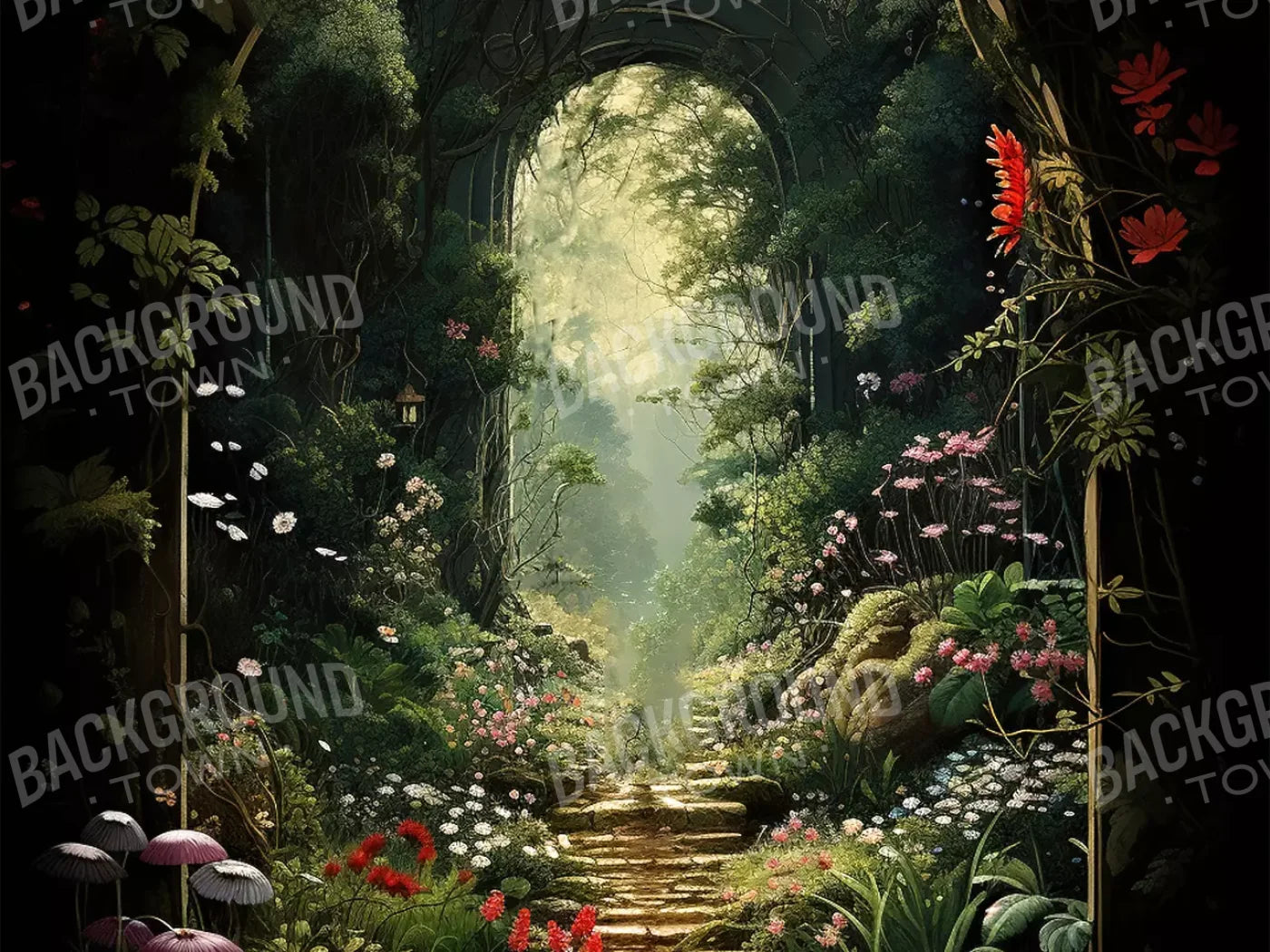 Garden Arch I 6’8X5’ Fleece (80 X 60 Inch) Backdrop