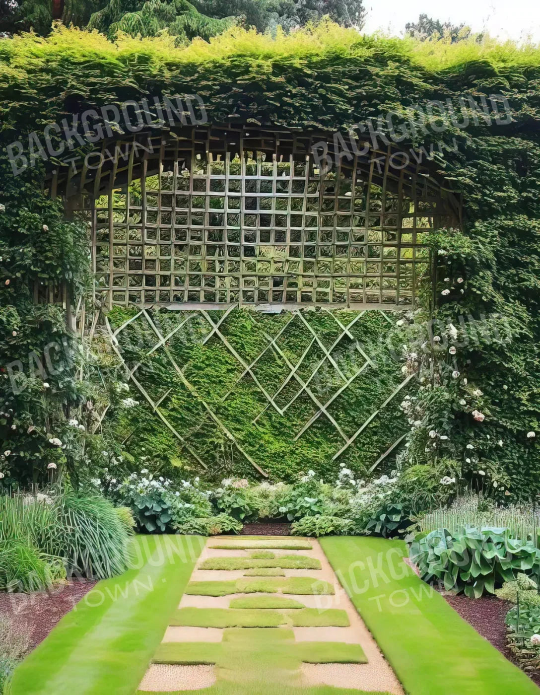 Garden Archway 6X8 Fleece ( 72 X 96 Inch ) Backdrop