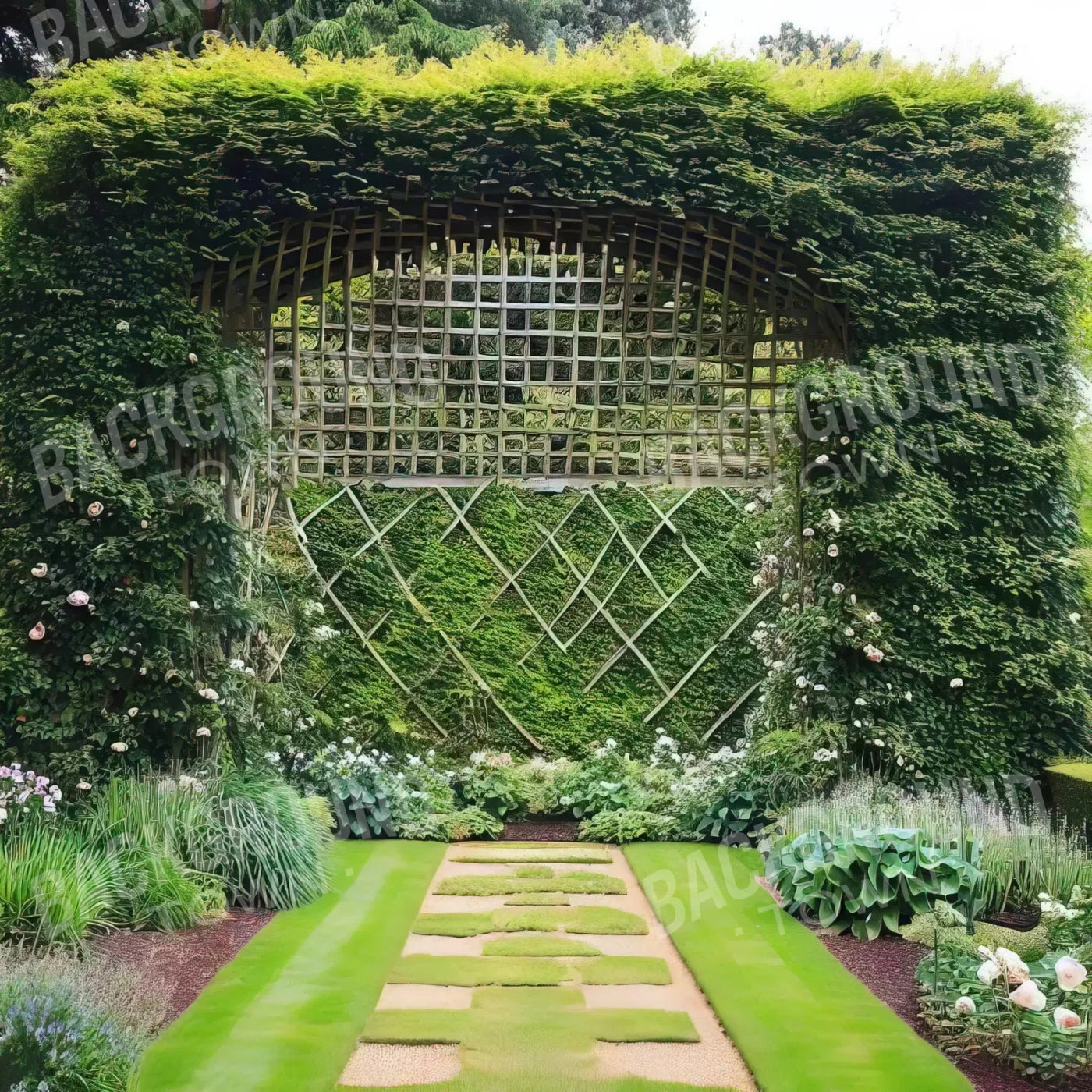 Garden Archway 8X8 Fleece ( 96 X Inch ) Backdrop