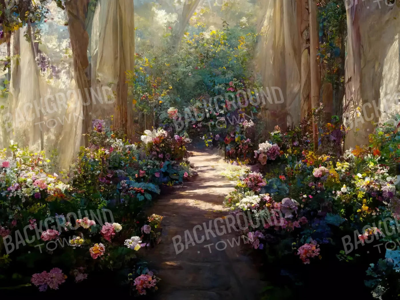 Garden Path 68X5 Fleece ( 80 X 60 Inch ) Backdrop