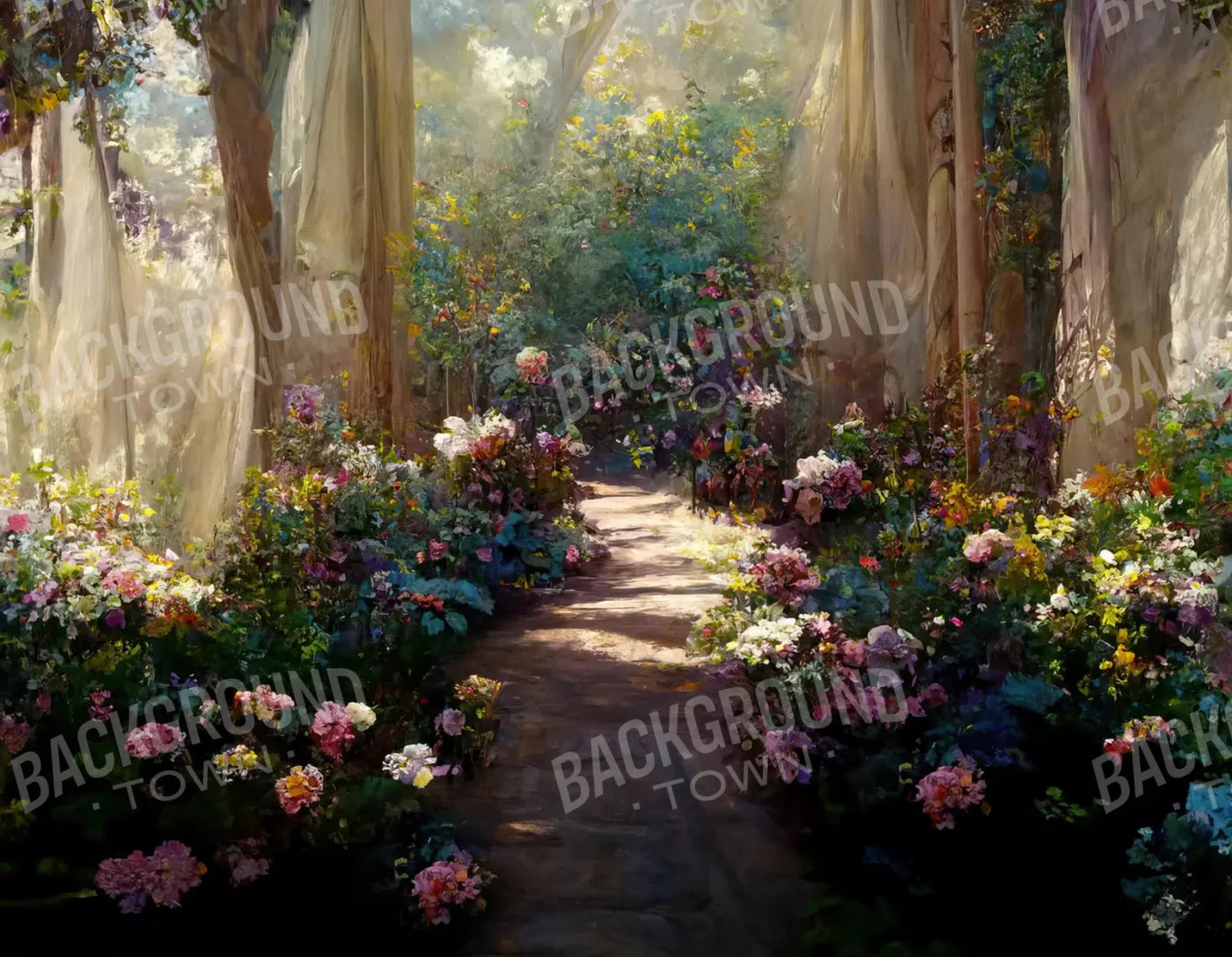 Garden Path 8X6 Fleece ( 96 X 72 Inch ) Backdrop