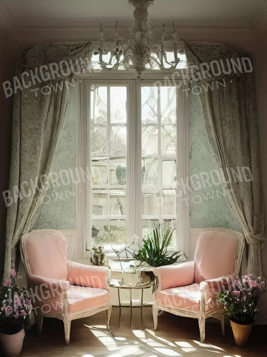 Garden Room I 5X68 Fleece ( 60 X 80 Inch ) Backdrop