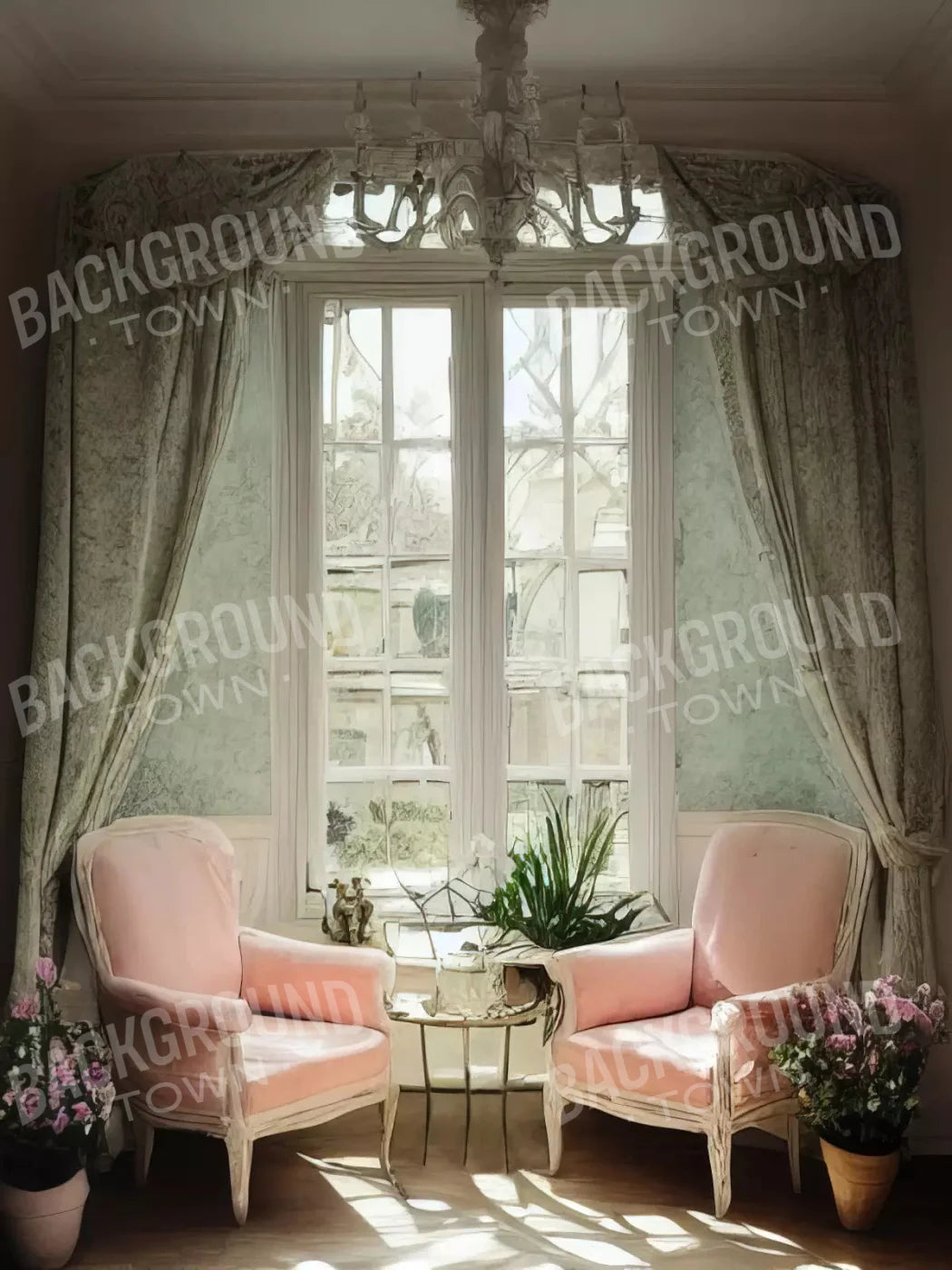 Garden Room I 5X68 Fleece ( 60 X 80 Inch ) Backdrop