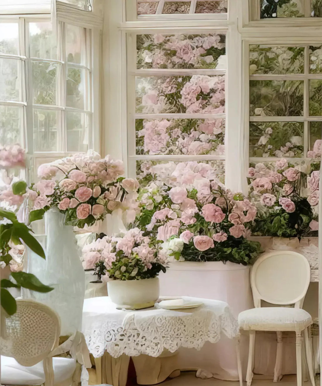 Floral Easter Sunroom Backdrop for Photography