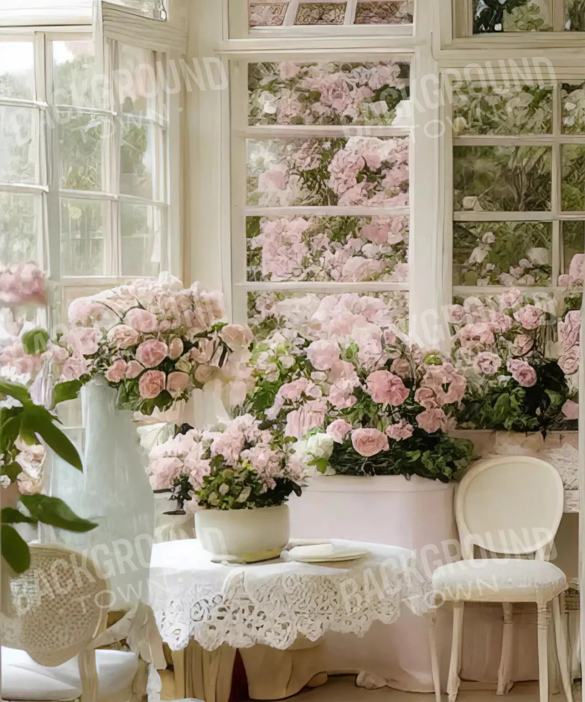 Floral Easter Sunroom Backdrop for Photography