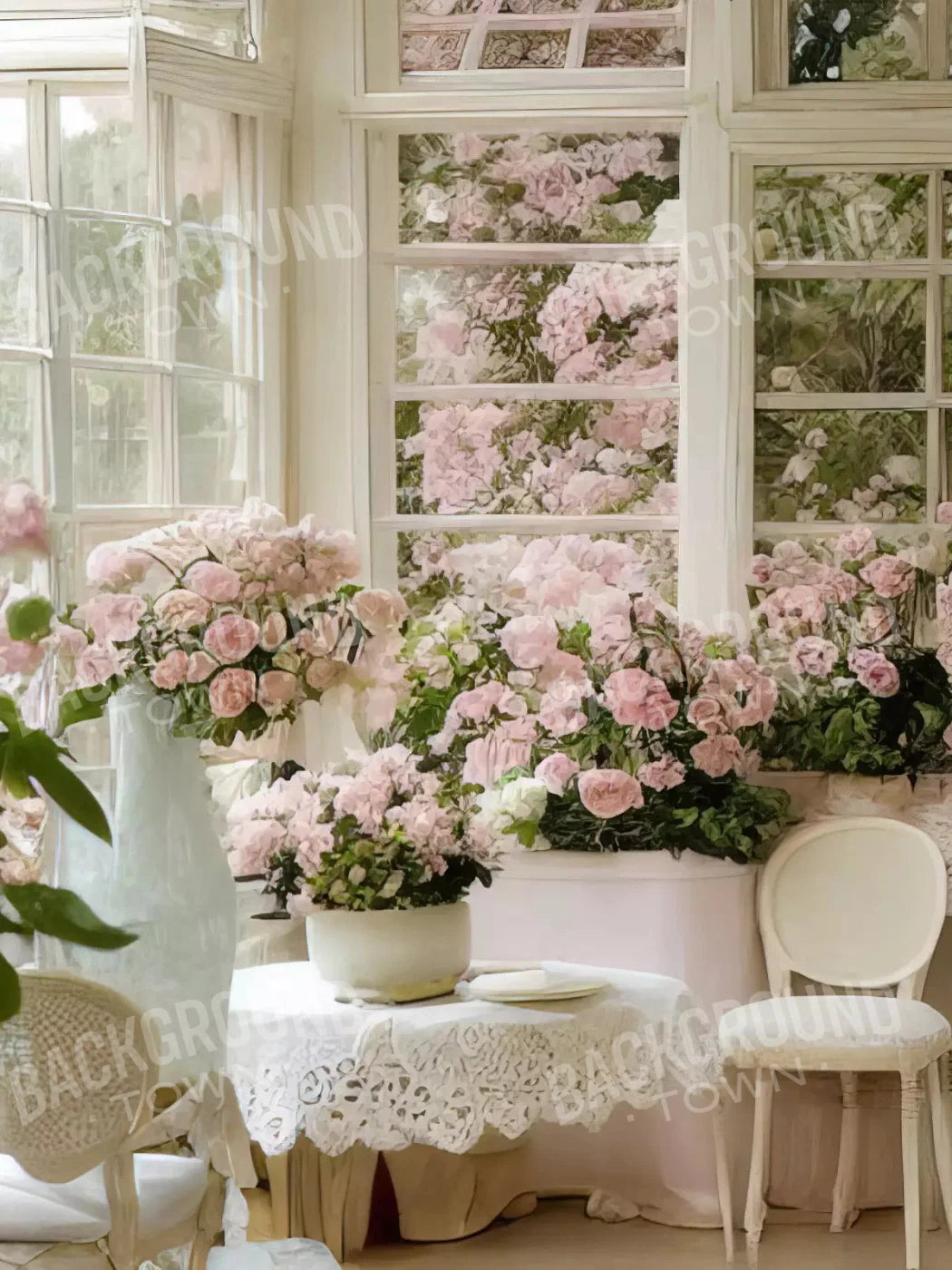 Garden Room Iv 5X68 Fleece ( 60 X 80 Inch ) Backdrop