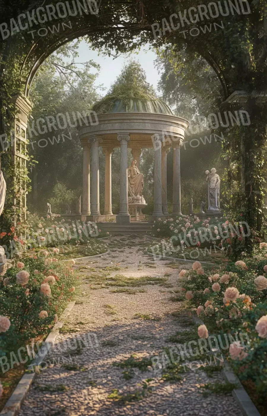 Garden Stone Path 9’X14’ Ultracloth (108 X 168 Inch) Backdrop