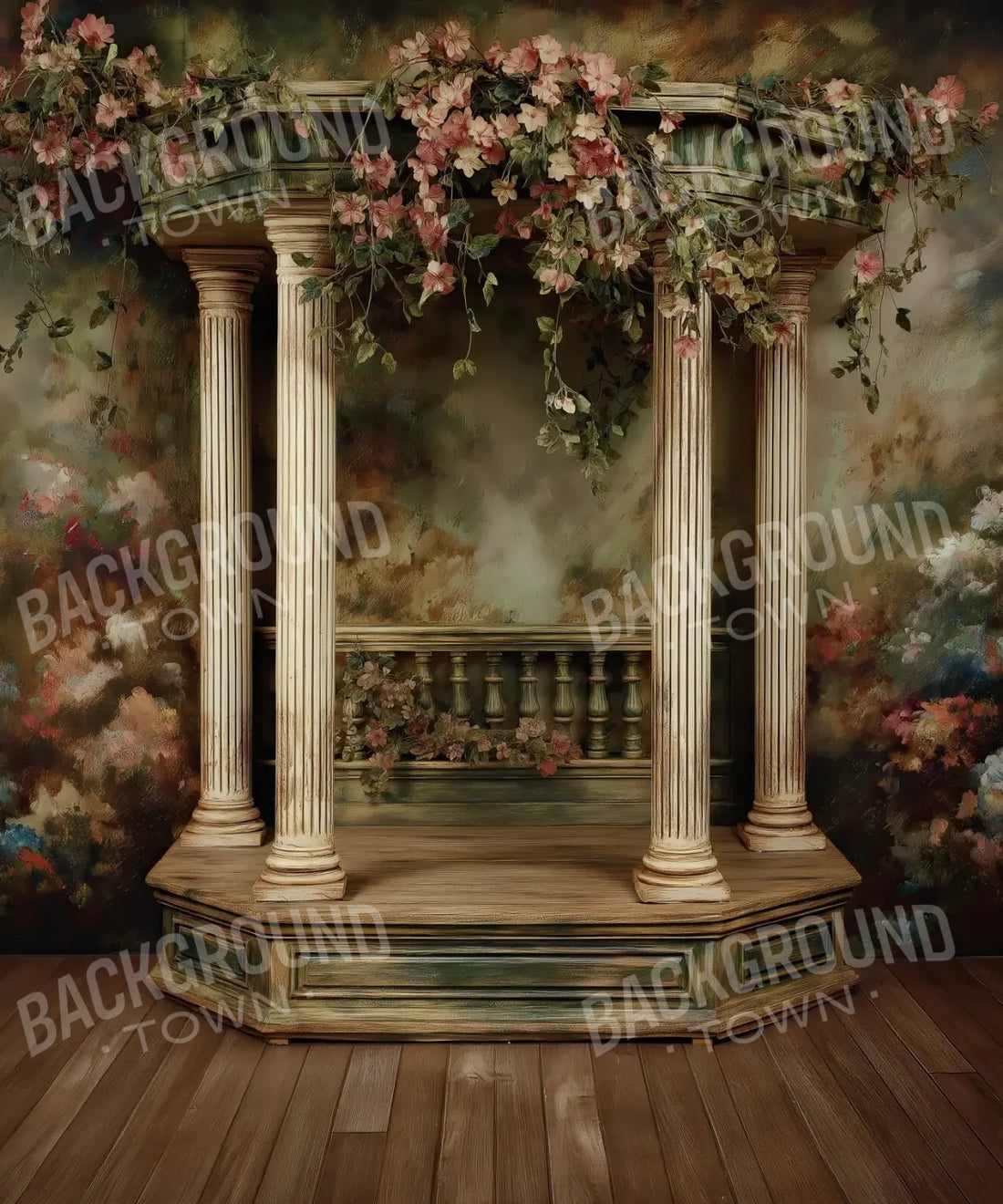Beige Brown green pink  Backdrop for Photography