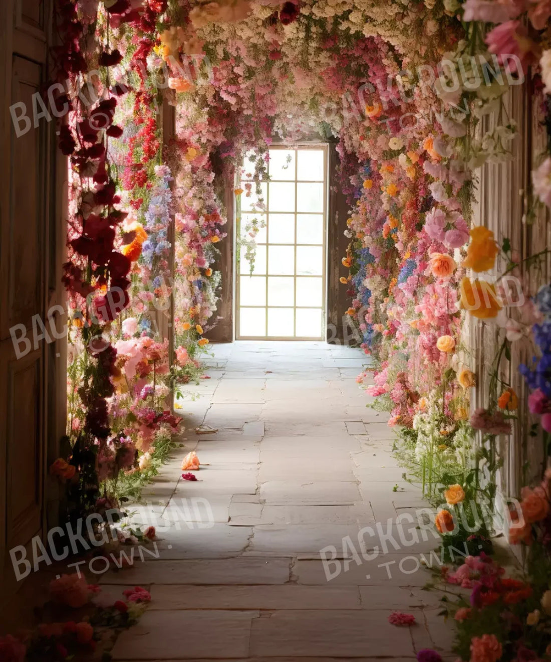 Floral doorway colorful Backdrop for Photography