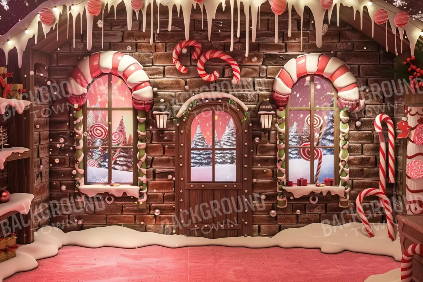 Gingerbread Entry I 12’X8’ Ultracloth (144 X 96 Inch) Backdrop