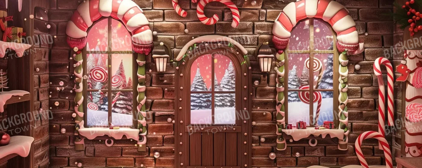 Gingerbread Entry I 20’X8’ Ultracloth (240 X 96 Inch) Backdrop