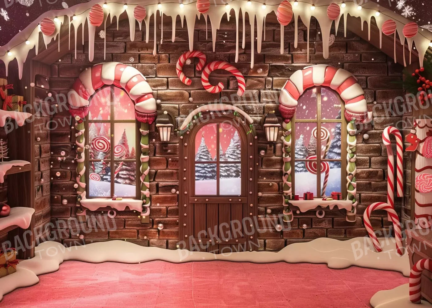 Gingerbread Entry I 7’X5’ Ultracloth (84 X 60 Inch) Backdrop