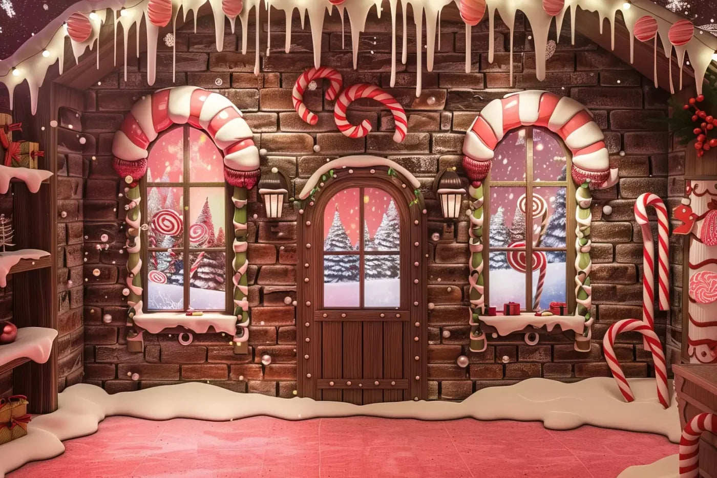 Gingerbread Entry I 12’X8’ Ultracloth (144 X 96 Inch) Backdrop