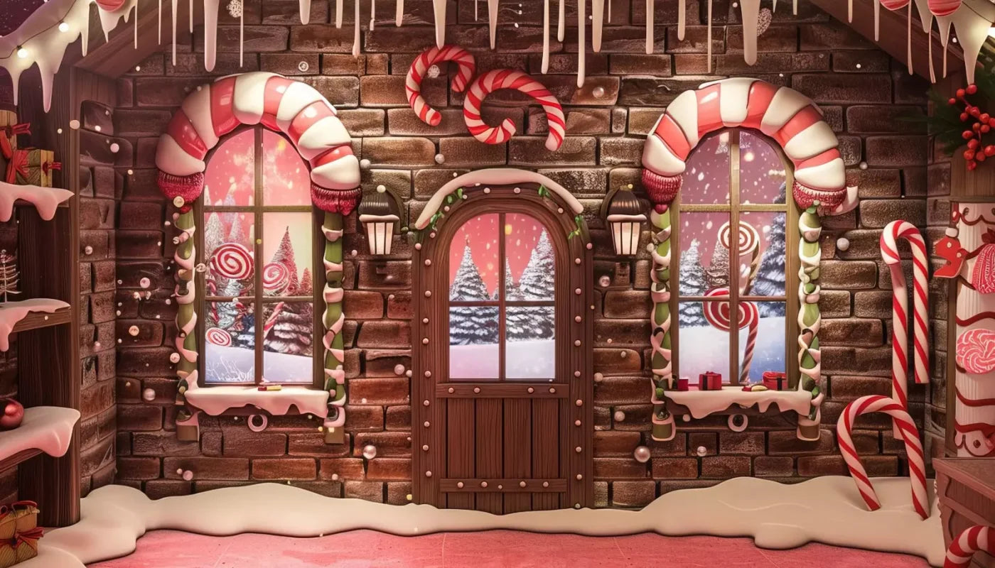 Gingerbread Entry I 14’X8’ Ultracloth (168 X 96 Inch) Backdrop