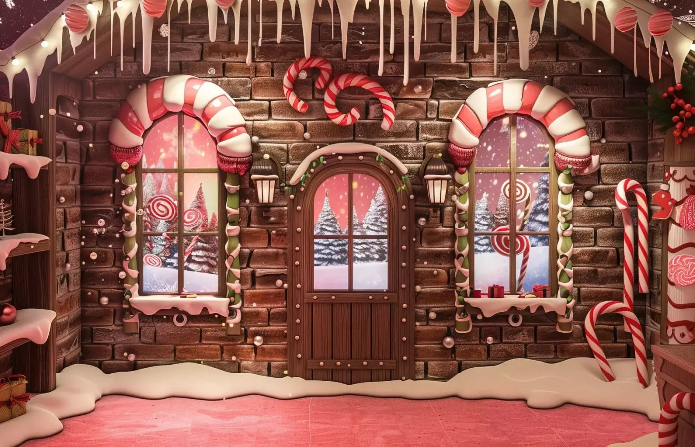 Gingerbread Entry I 14’X9’ Ultracloth (168 X 108 Inch) Backdrop