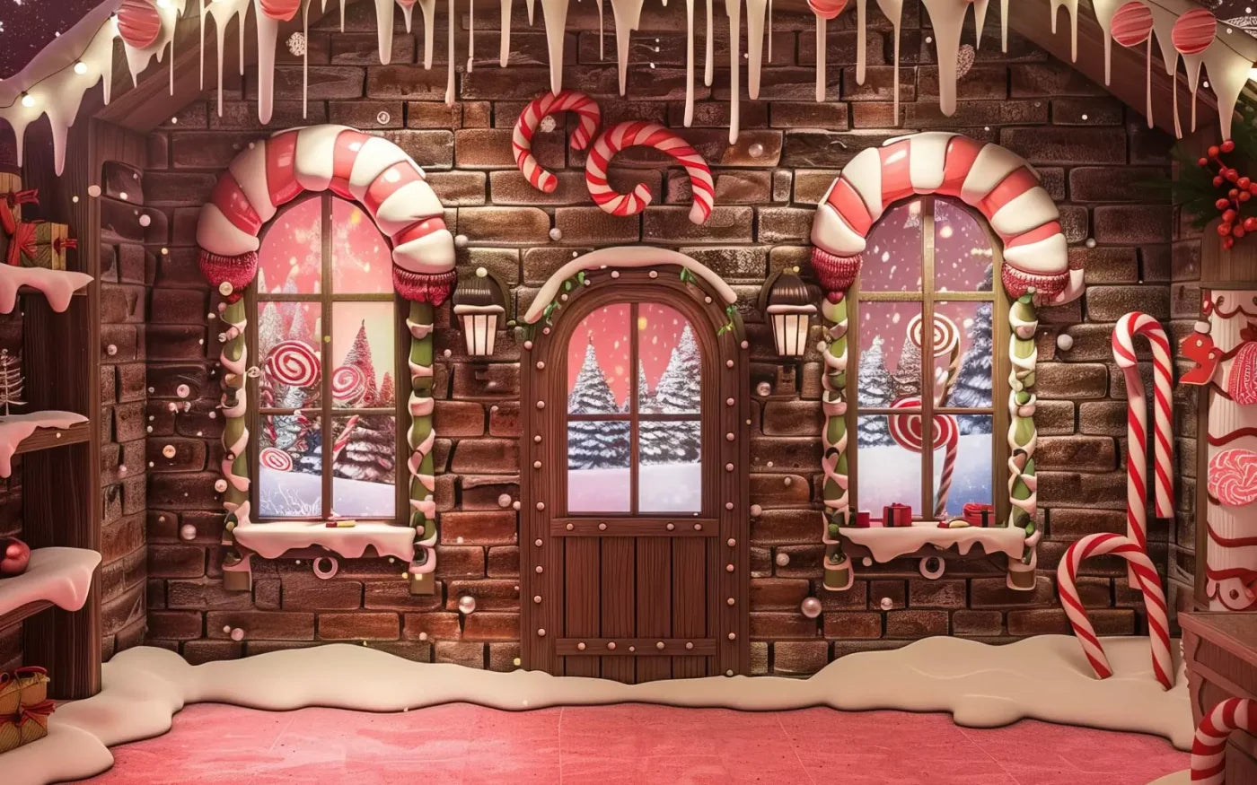 Gingerbread Entry I 16’X10’ Ultracloth (192 X 120 Inch) Backdrop