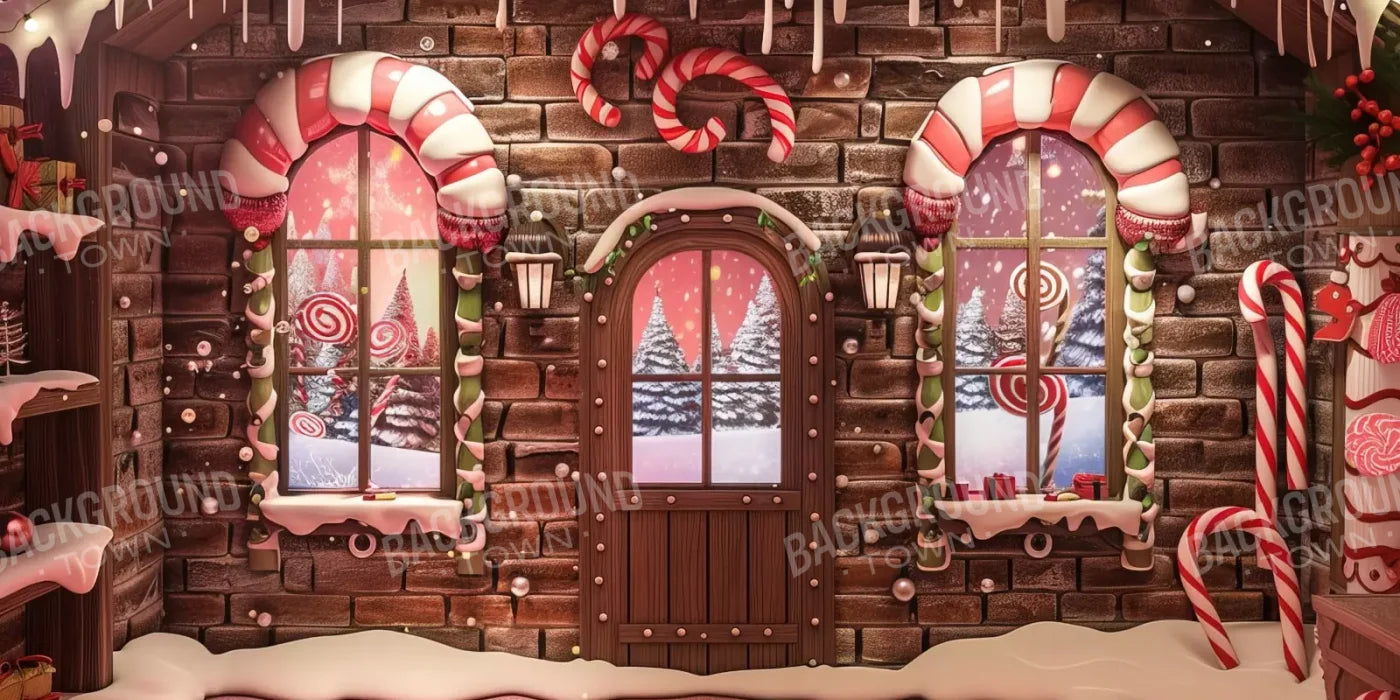 Gingerbread Entry I 20’X10’ Ultracloth (240 X 120 Inch) Backdrop