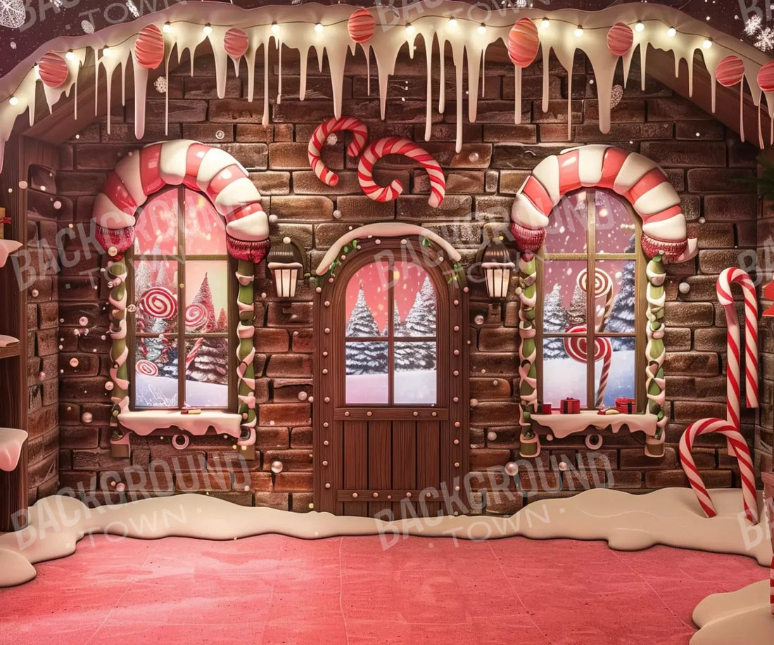 Gingerbread Entry I 5’X4’2 Fleece (60 X 50 Inch) Backdrop