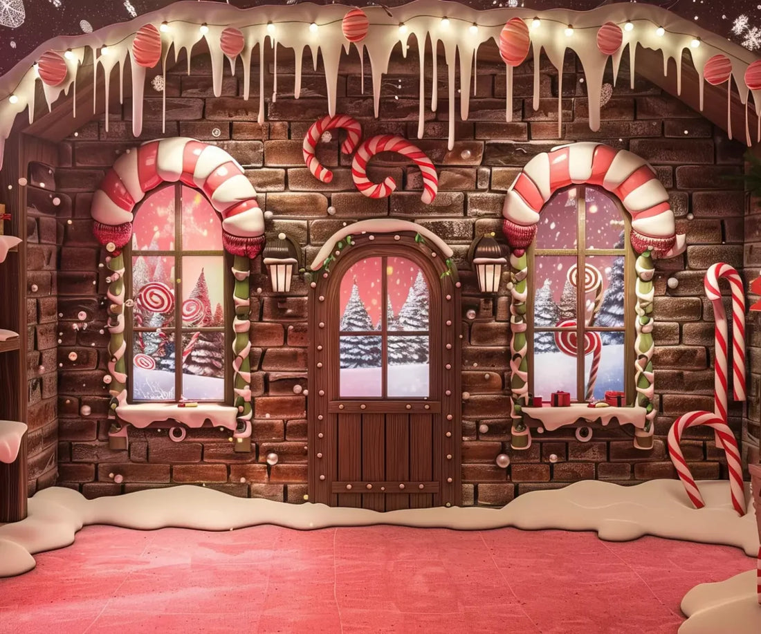 Gingerbread Entry I 5’X4’2 Fleece (60 X 50 Inch) Backdrop