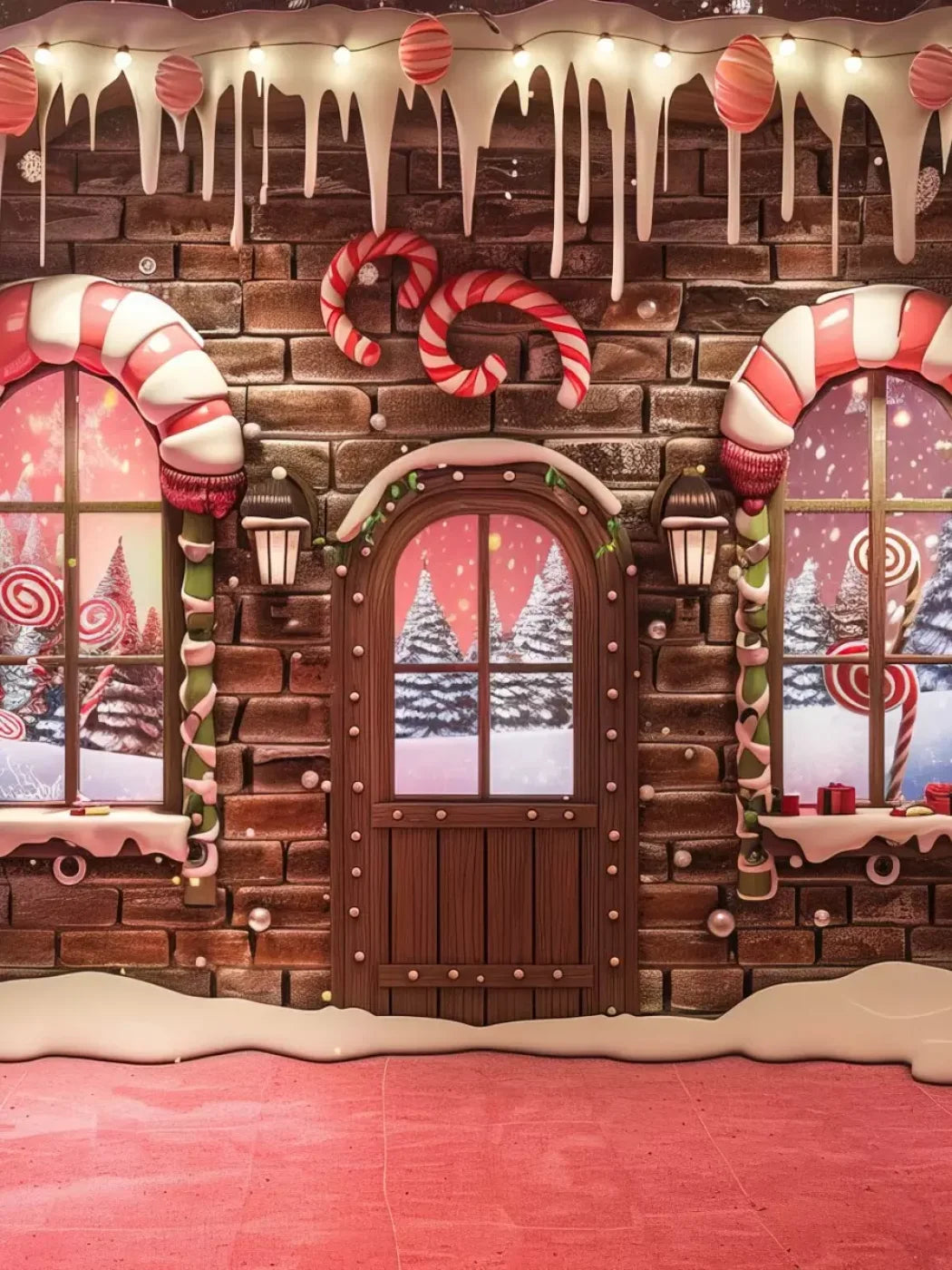 Gingerbread Entry I 6’X8’ Fleece (72 X 96 Inch) Backdrop
