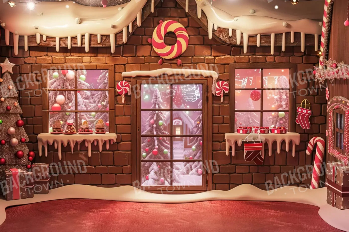 Gingerbread Entry Ii 12’X8’ Ultracloth (144 X 96 Inch) Backdrop