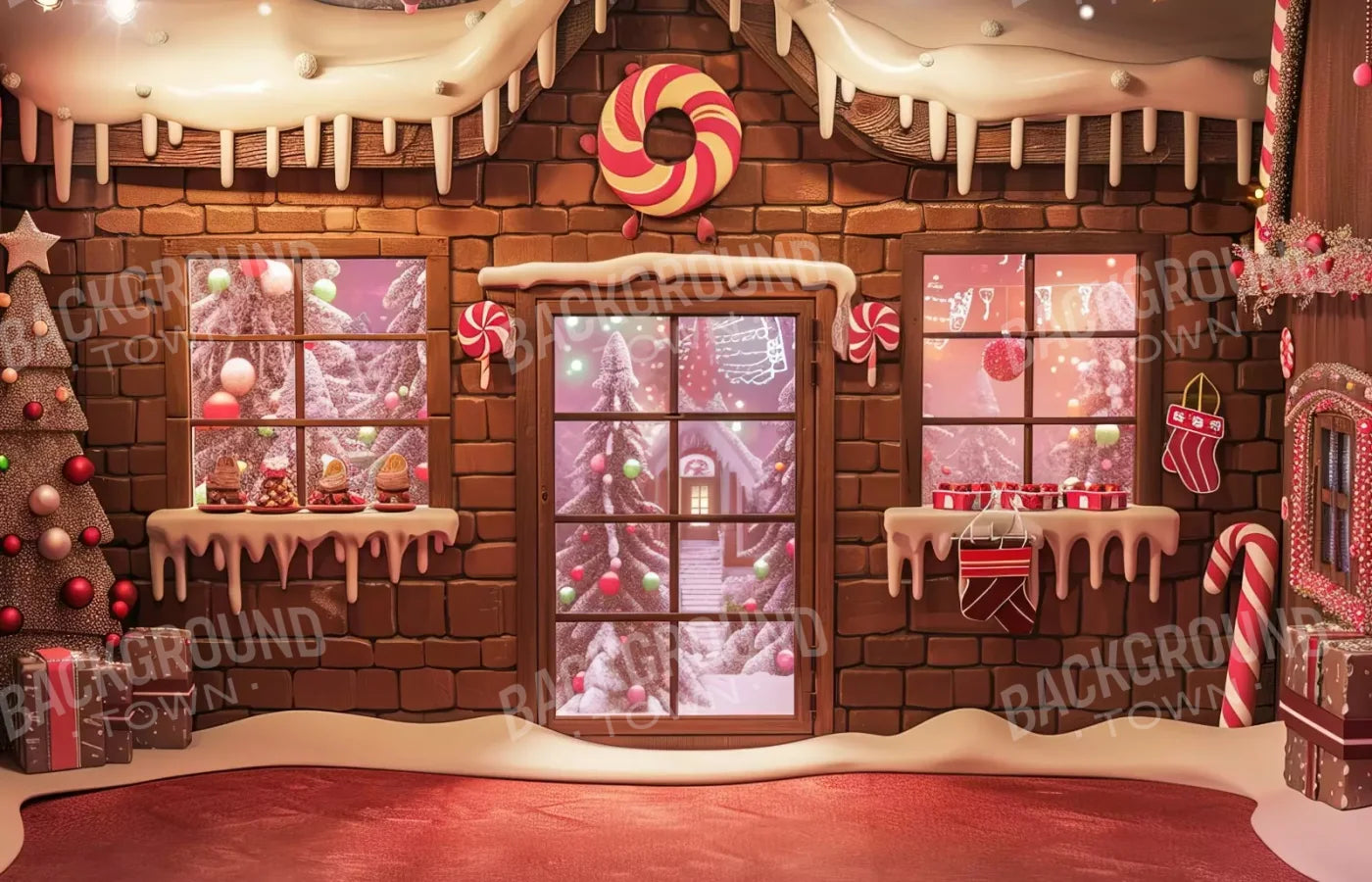 Gingerbread Entry Ii 14’X9’ Ultracloth (168 X 108 Inch) Backdrop