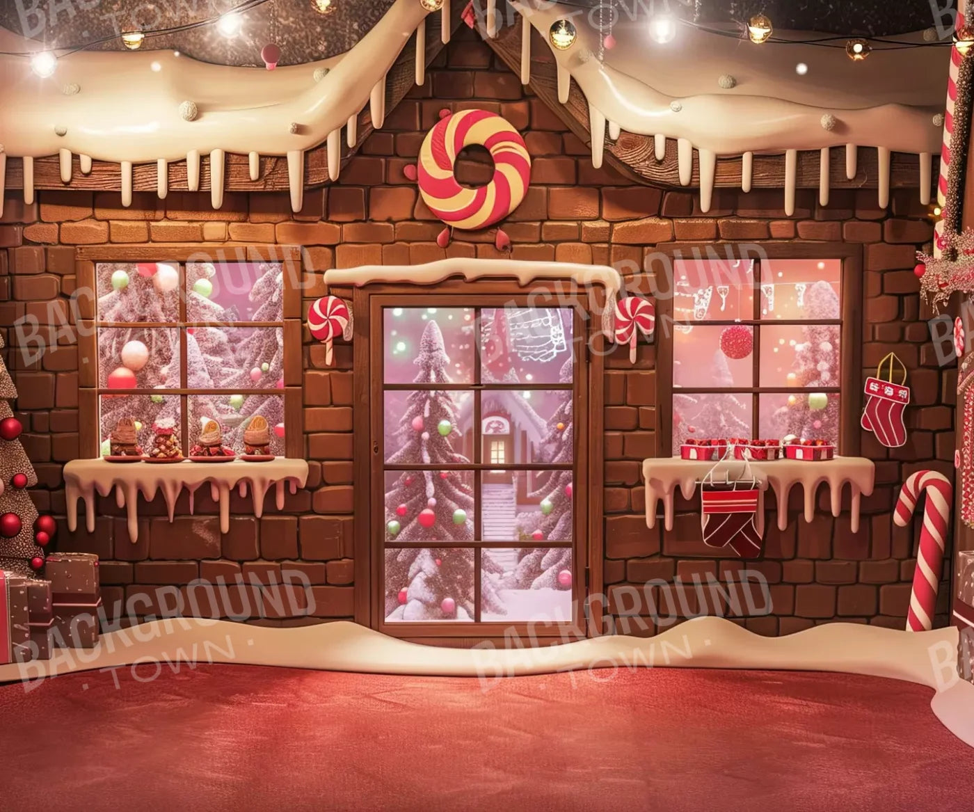 Gingerbread Entry Ii 5’X4’2 Fleece (60 X 50 Inch) Backdrop