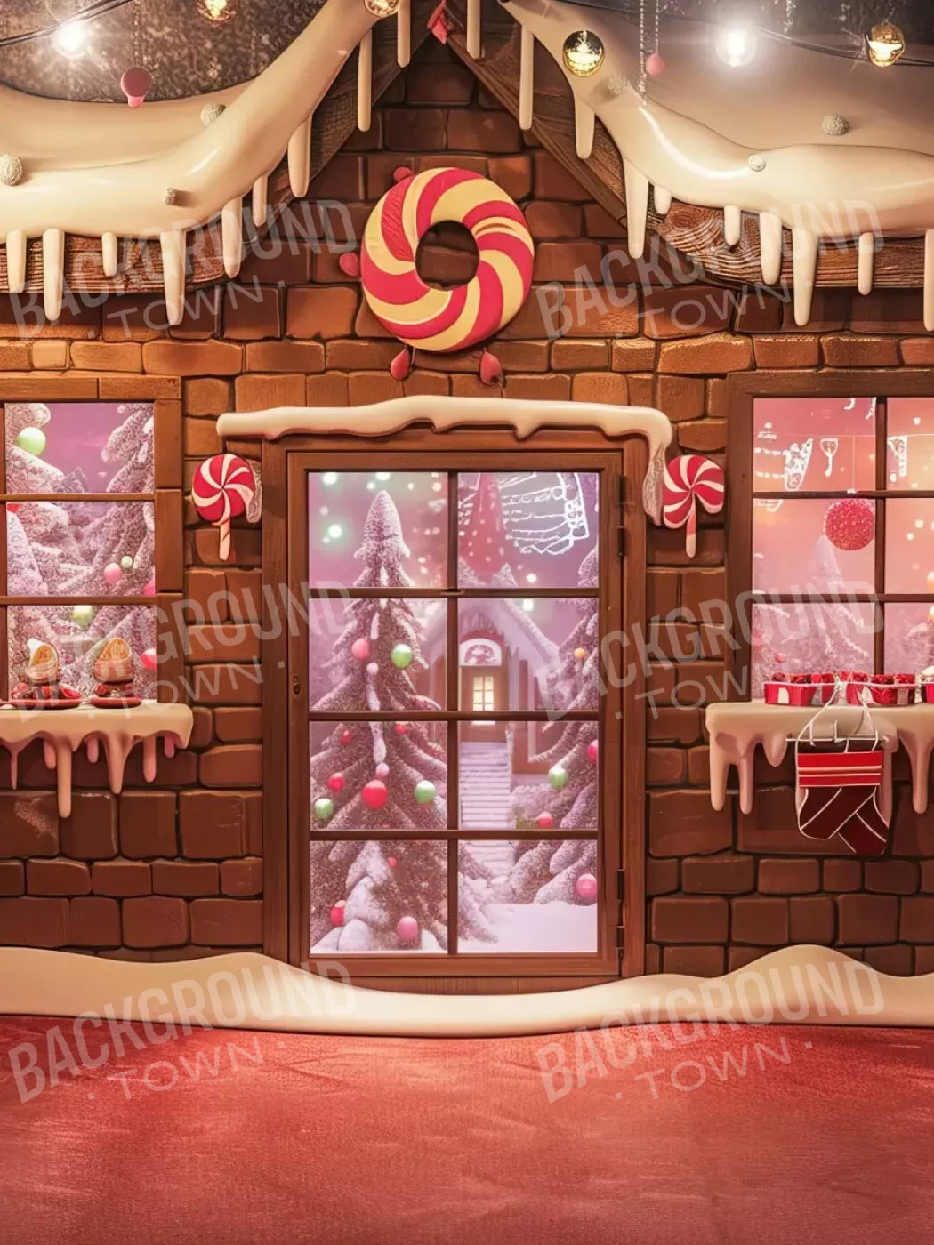 Gingerbread Entry Ii 6’X8’ Fleece (72 X 96 Inch) Backdrop