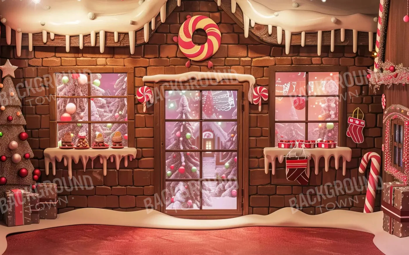 Gingerbread Entry Ii 8’X5’ Ultracloth (96 X 60 Inch) Backdrop