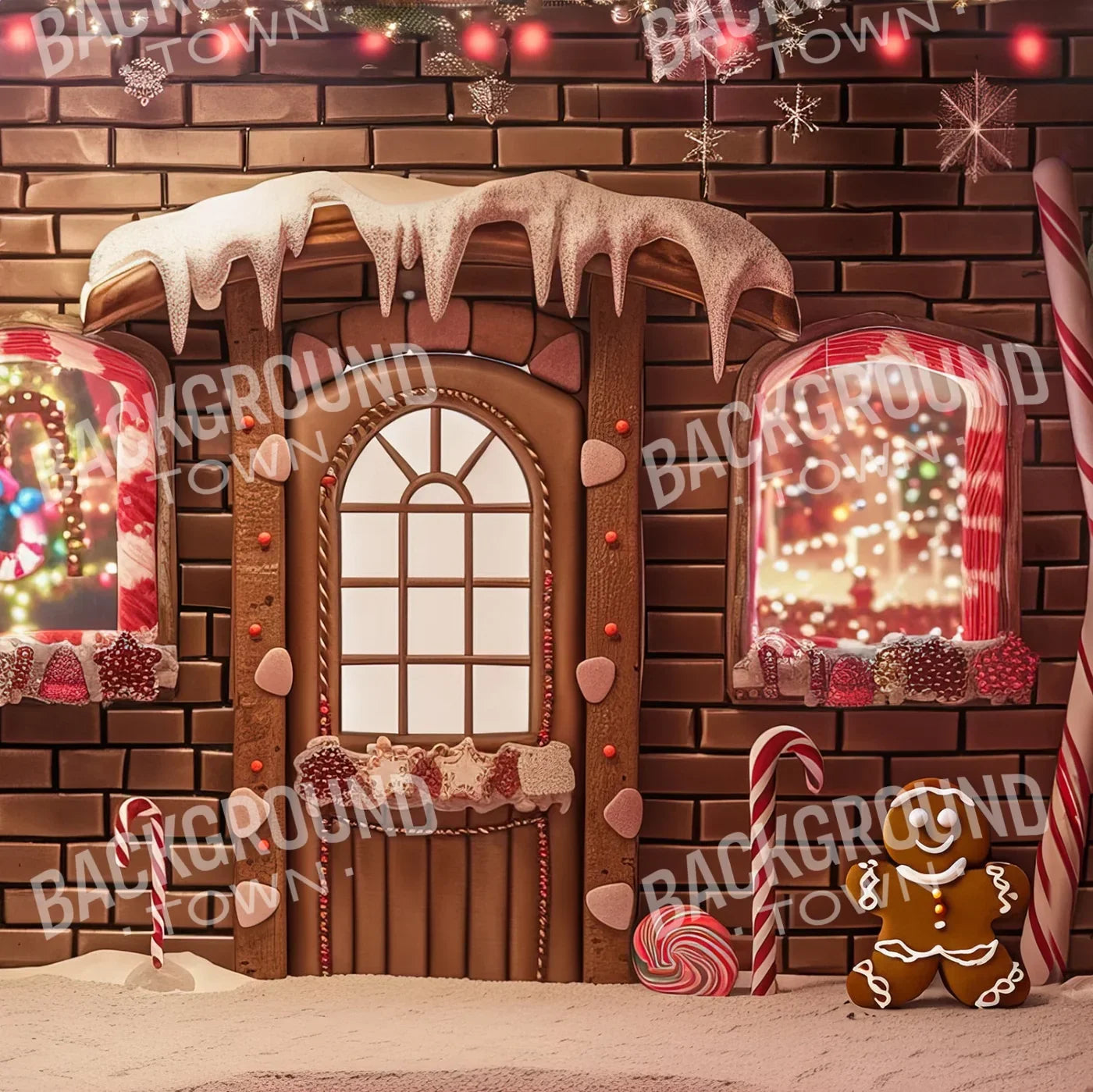 Gingerbread House 3 Wall Bundle Backdrop