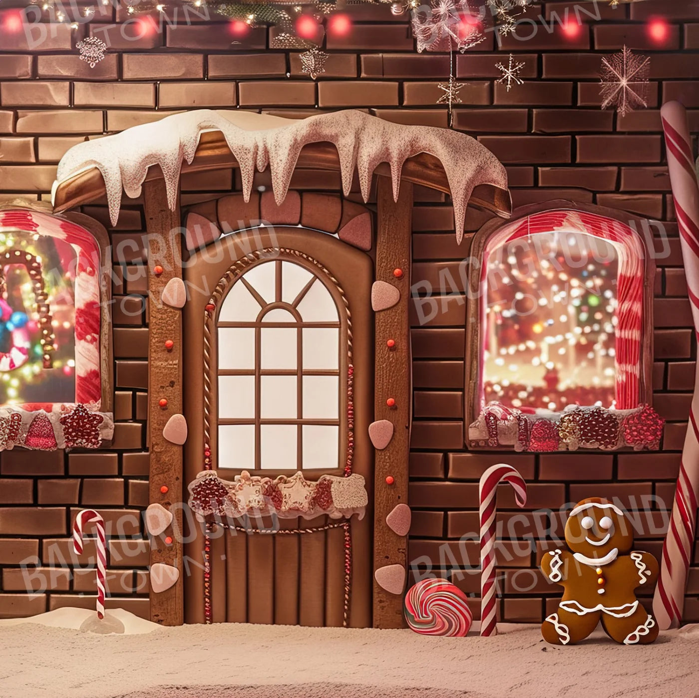 Gingerbread House 3 Wall Bundle Backdrop