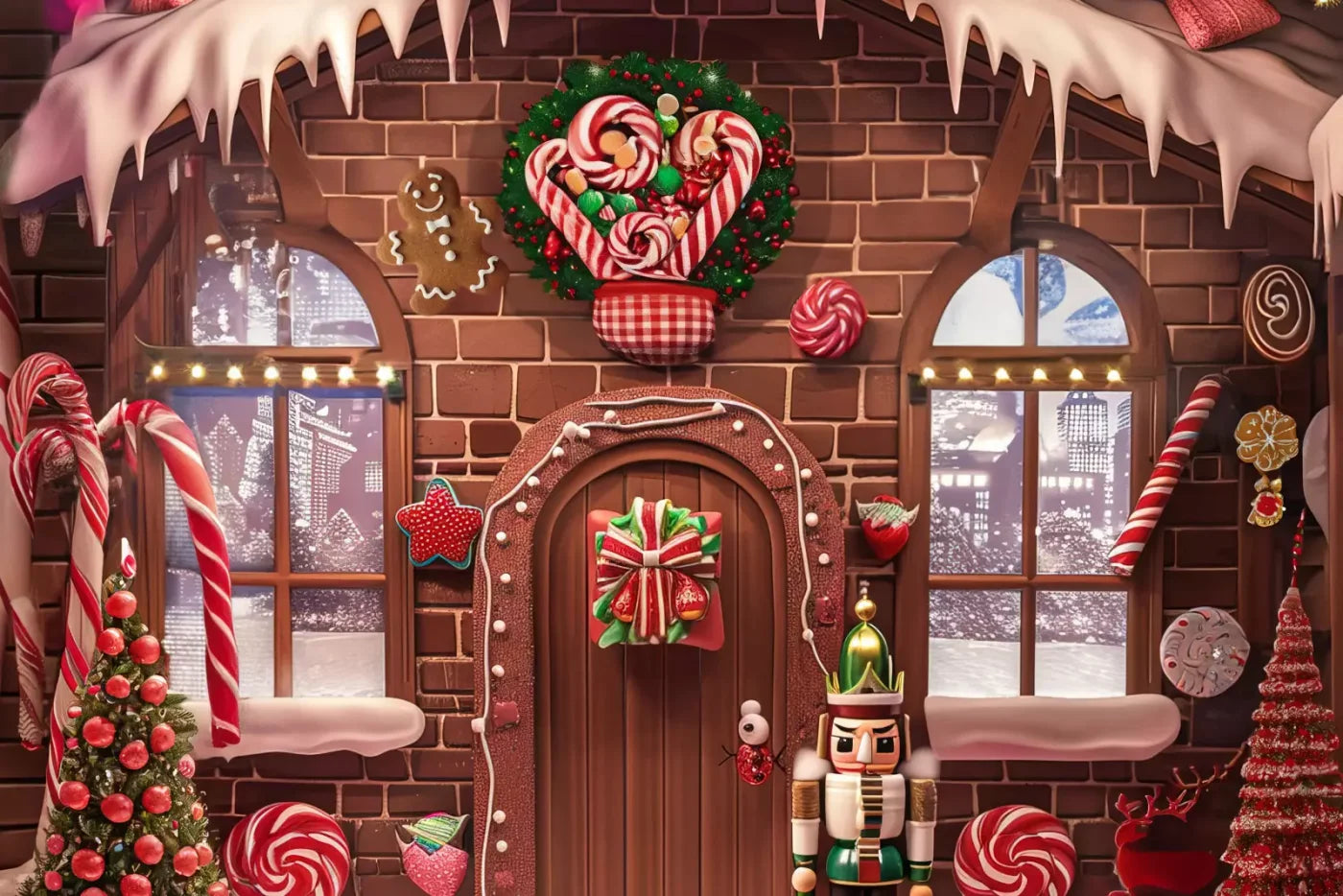 Gingerbread House Bundle 10X8 Middle Backdrop